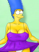 Toon xxx marge in white panties dreaming about hot fuck with several cocks.