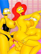 The simpsons having cool threesome fucking in dirty porn toon