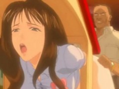 Innocent anime babe gets her virgin ass hole stretched by thick meat.