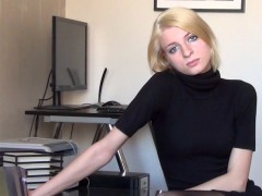 Slim blonde teeny is very shy but loves sex a lot