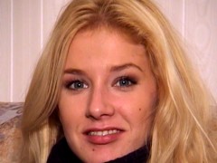 Pretty blonde babe hopes to become a famous porn star