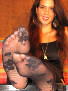 Shy voluptious temptress bewitching with her virgin soles