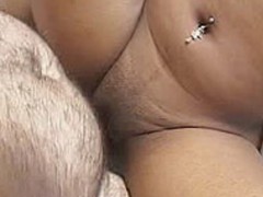 A hairy indian girl gets stuffed with white dick