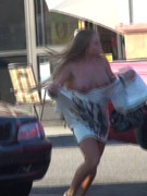 Stunning busty blonde slowly taking off her panties in public. tags: striptease, huge boobs, reality, sexy girl.