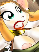 Blonde toon chick akeronya gets group fucked in the cave by atilio and ivan