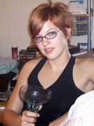 Ginger slut in glasses showing her slit and asshole