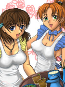 Adorable hentai chicks wanna you watch them posing totally nude and showing their goods.