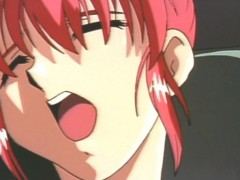 Sexy redhead anime teen captured by professor and gets her holes candle fucked.