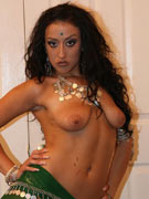 Curly indian babe in lingerie flashing her tits