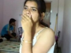 Xxx amateur video of busty indian chick wearing white bra and red panties.
