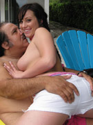 Young slut jumps on ron jeremy's fat dick and drains him