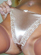 Blonde mckenzee shows off her ivory bra and undies