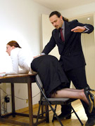 Big boss gets horny when spanking his ginger secretary in his office