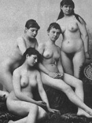 Several ladies from the 1920s showing their natural body