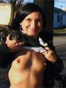Two lusty college teens fucking with a lucky dude right outdoors.
